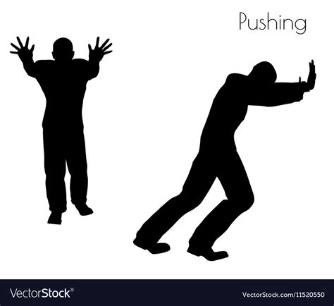 Man In Pushing Action Pose Royalty Free Vector Image