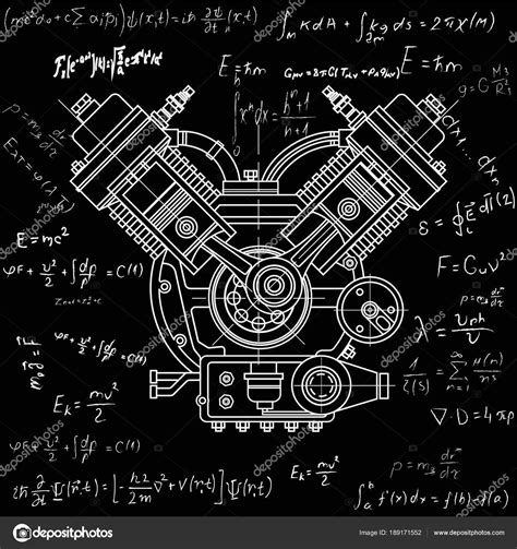 Internal Combustion Motor The Drawing Engine Of The Machine