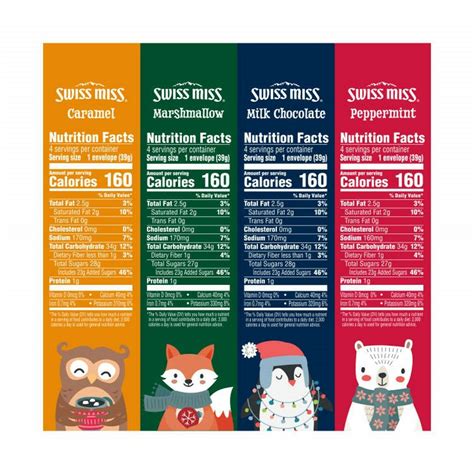 Swiss Miss Hot Cocoa Mix Milk Chocolate Peppermint Caramel Marshmallow Pack Chocolate Sweets