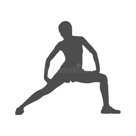 Silhouette Of An Athlete Sports Training Squat Exercise Stock Vector
