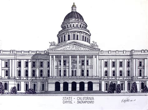 California State Capitol Drawing by Frederic Kohli - Pixels