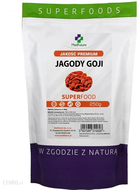 Medfuture Jagody Goji Duże Świeże Suszone 250g Ceny i opinie Ceneo pl