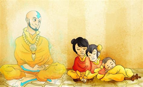 aang family picture tenzin kids avatar  legend  aang aang katara