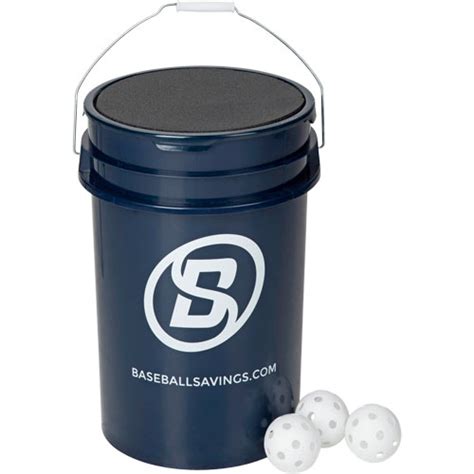 Baseball Savings Bucket w/Plastic 9" Training Balls | BaseballSavings.com