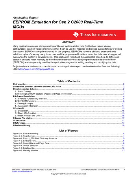 EEPROM Emulation For Gen 2 C2000 Real Time Mcus Rev A DocsLib