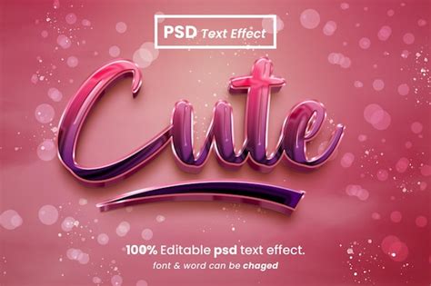 Premium Psd Cute Editable 3d Text Effect