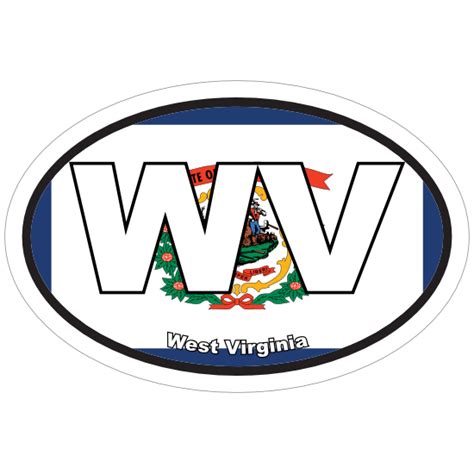 West Virginia Wv State Flag Oval Sticker