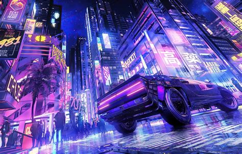 Anime Neon Cyberpunk Wallpaper