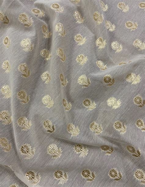 Chanderi Fabric Banarasi Chanderi Jacquard Dyeable Zari Fabrics