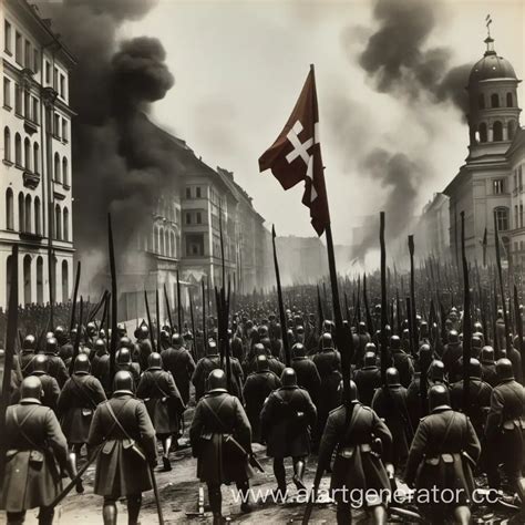 Austrian Troops Entering Burning Berlin Under Flags of the Holy Roman ...