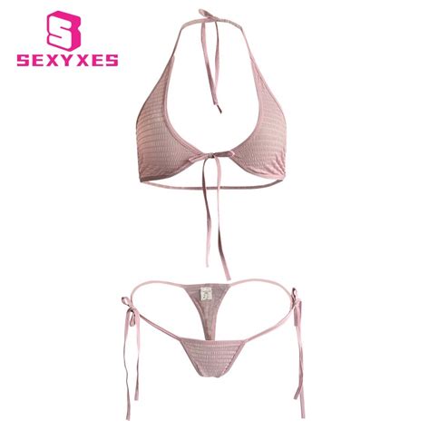 Sexy Small Breast Underwear Set Three Point Swimsuit Strong Lace Up Bikini Shopee Philippines