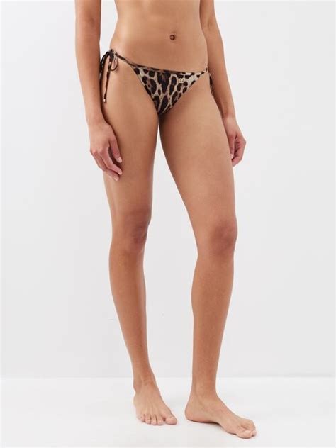 Dolce Gabbana Leopard Print Side Tie Bikini Briefs Shopstyle Two