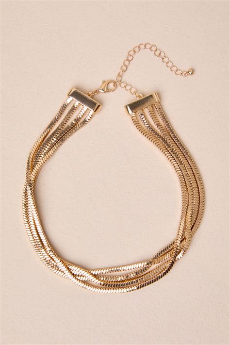 Gold Chunky Necklace Layered Chain Necklace Chain Necklace Lulus