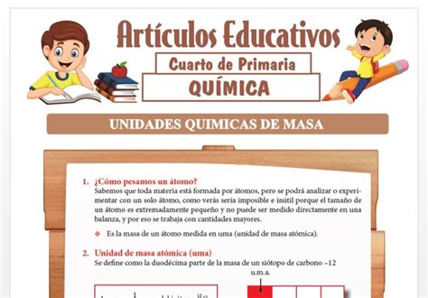 Unidades Químicas De Masa Para Cuarto De Primaria