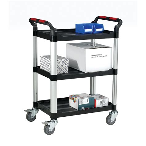 E8R09233 Plastic Tray Trolley With 3 Shelves Findel International