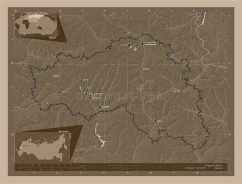 belgorod russia sepia labelled points  cities stock illustration illustration  country