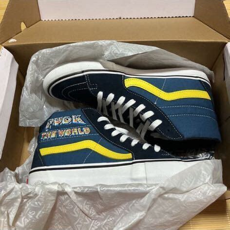 Supreme Vans Fuck The World Navyシュプリーム バンズ ファック ザ ワールド ネイビー 27 5cm