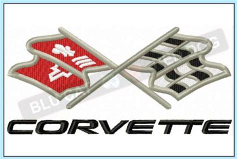 Corvette C3 Large Embroidery Design ⋆ 3 Xl Sizes ⋆ Blu Cat Red Dog