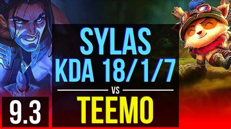 Sylas Vs Teemo Top Kda 18 1 7 2 Early Solo Kills Legendary Euw