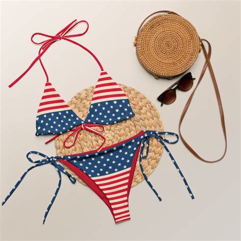 American Flag Bikini Etsy