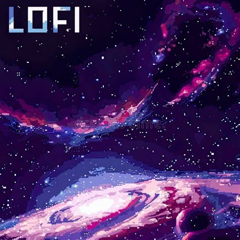 cosmic ambiance  starry void  text lofi art  relaxing