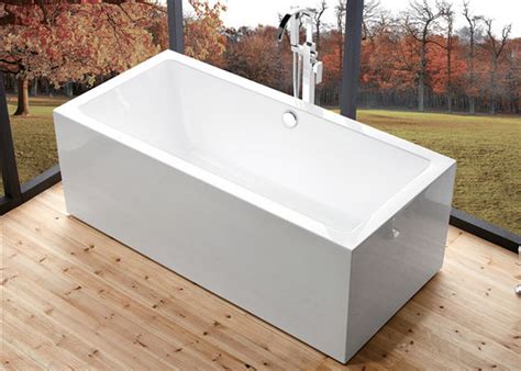 Wide 60 Inch Freestanding Bathtub , Rectangular Freestanding Tub With ...