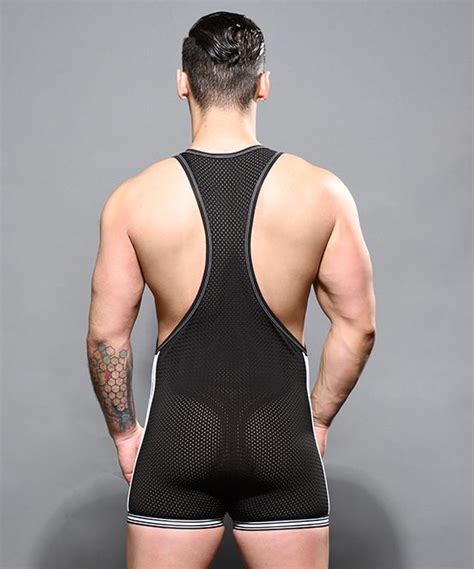 Andrew Christian Phys Ed Varsity Mesh Singlet W Almost Naked Black Bear Skin