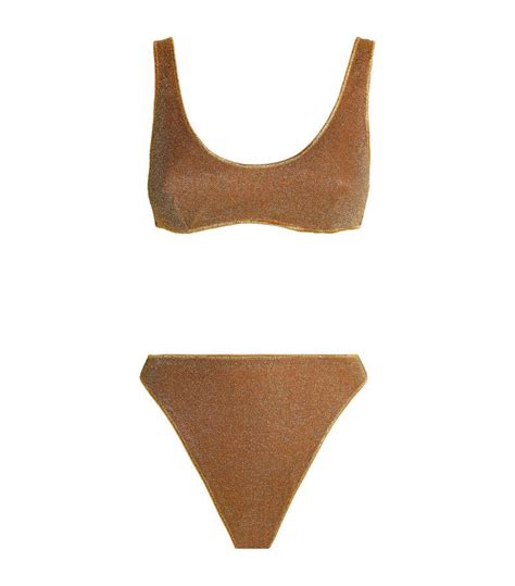 Oseree Lumière Sporty 90s Bikini Set Brown Editorialist