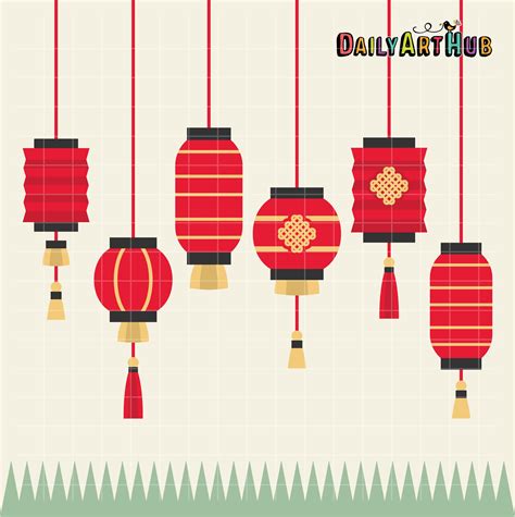 Chinese Lanterns Clip Art Set Daily Art Hub Free Clip Art Everyday