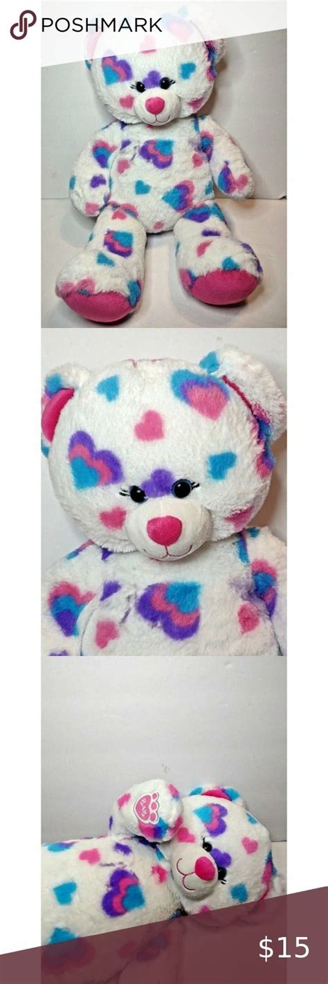 Build A Bear Workshop Hearts And Hugs White Teddy Bear Plush 2014 Retired Bab In 2022 White