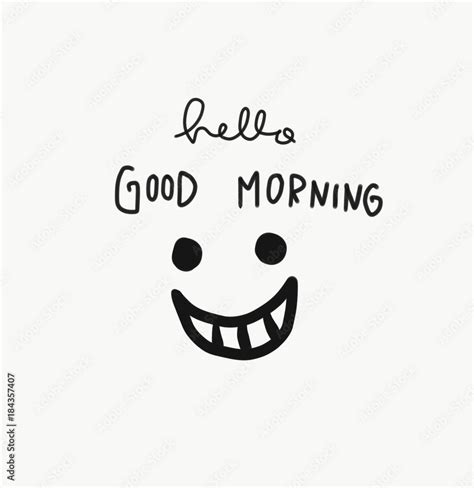 Hello Good Morning Word And Smile Handwriting Watercolor Illustration Stock Illustration Adobe