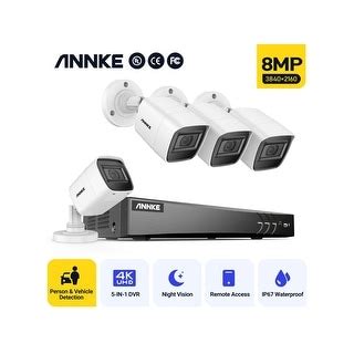 ANNKE 4K 8 Channel AI DVR Recorder 4 Pcs 8MP Ultra HD Outdoor Cameras