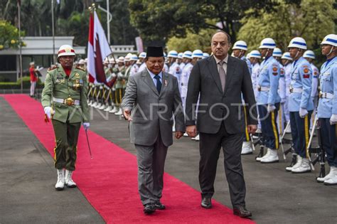 Menhan Prabowo Terima Kunjungan Kehormatan Menhan Qatar ANTARA Foto