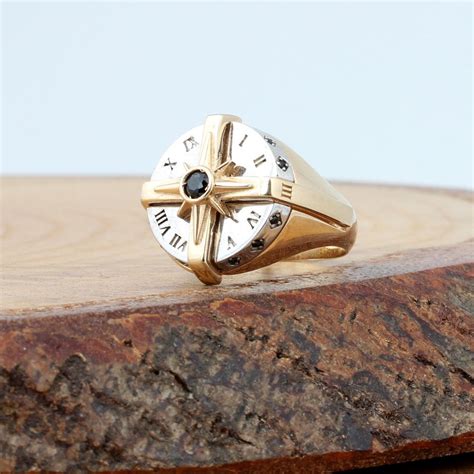 Men Compass Ring 925 Sterling Silver T For Men Direction Etsy