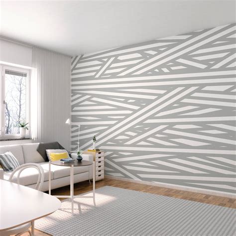 Origin Murals STRIPED CRISS CROSS PATTERN | Wallpaper Shop