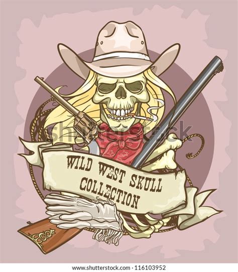 Cowgirls Skull Logo Design Wild West Stock Vector Royalty Free 116103952