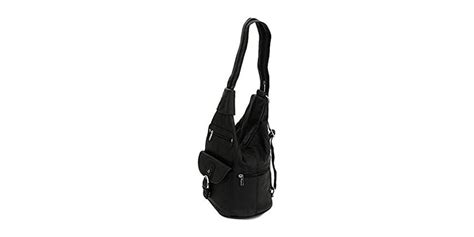 Womens Leather Tear Drop Sling Backpack