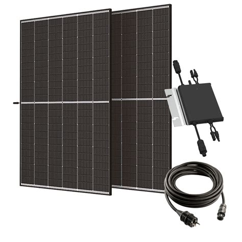 plenti SOLAR Balkonkraftwerk 800W 2x 425Wp Panels + 1x Wechselrichter ...