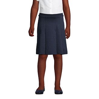 Lands' End Big Girls School Uniform Ponte Pleat Skirt at the Knee - Macy's