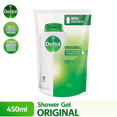 Dettol Shower Gel Antibacterial Body Wash Refill Pouch Original 450ml