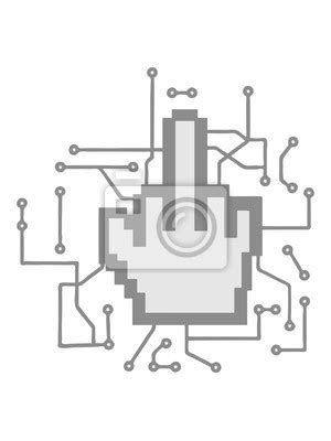 2 hände stinkfinger mittelfinger show symbol fuck you off logo design wandposter poster Fick