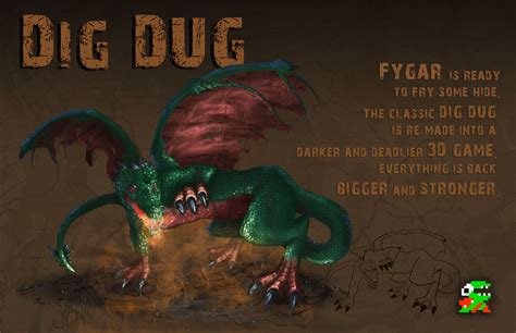 Dig Dug - Fygar by JessicaNewton on DeviantArt