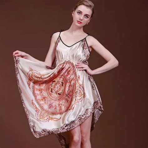 New Women Satin Sleepwear Summer Sexy Lady Chinese Style Print