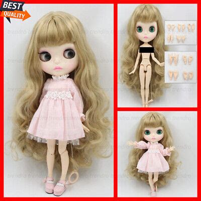 Blythe Doll Custom Nude BJD 12 Factory Matte Face White Skin Golden Hair 1 6 EBay