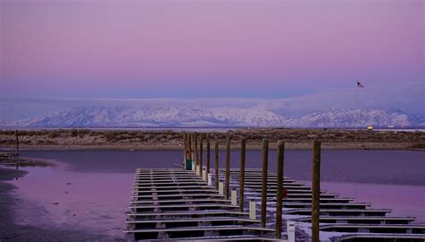 Antelope Island State Park at Sunset near the docks | Sunrise ...