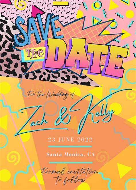 S Themed Save The Date Invitation Retro Fancy Dress Self Editable