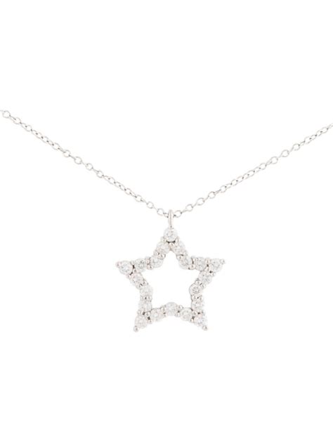 Tiffany And Co Platinum Diamond Star Pendant Necklace 950 Platinum