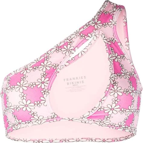 Frankie S Bikinis Daisy Print Asymmetric Bikini Top ShopStyle Two