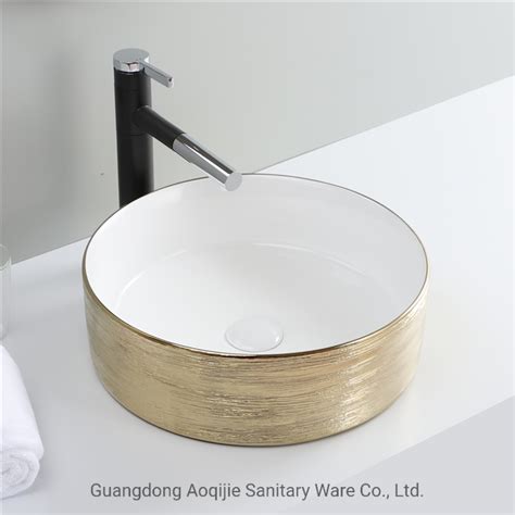 2022 Countertop Modern Washroom Washbasin Lavabo Round Ceramic Glossy