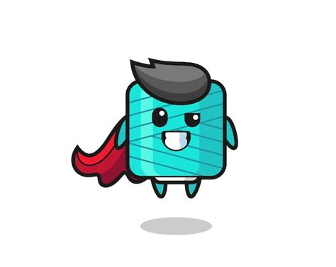 Premium Vector The Cute Yarn Spool Character As A Flying Superhero